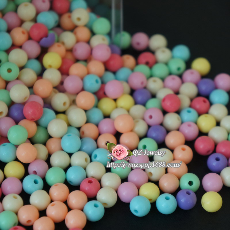 4mm实色亚克力圆珠糖果珠手链编织材料diy饰品配件小米珠子批发细节图