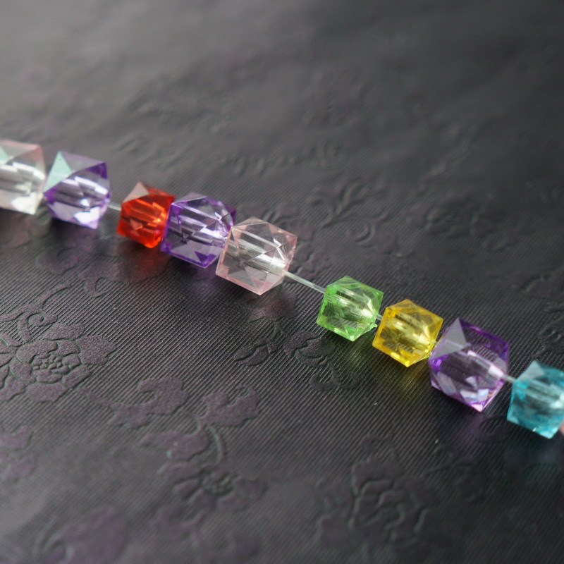 Transparent acrylic square beads, golden square beads, money tree base square beads, beading material