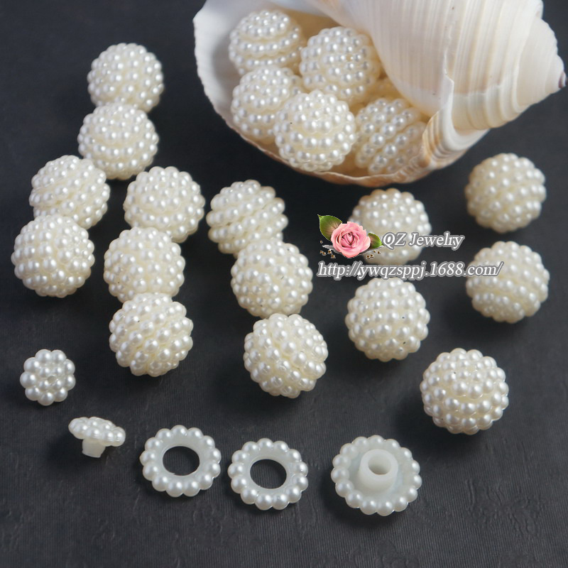 diy jewelry accessories, detachable bayberry pearl flower balls, ABS imitation pearl hanging ball decoration accessories, wedding gifts Specification image