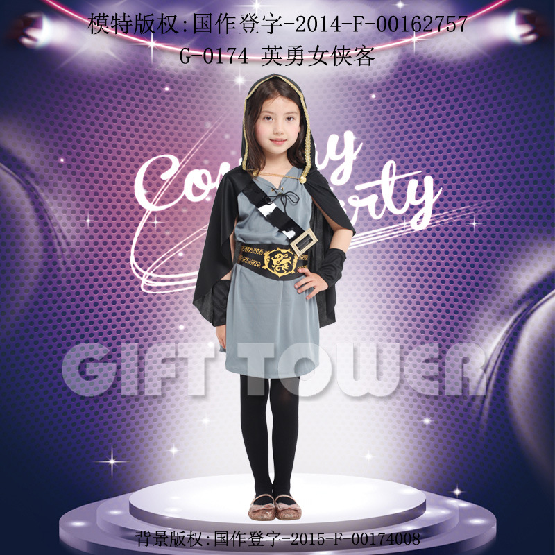 Stage performance costume, little heroine costume G-0174 Brave female warrior details Picture