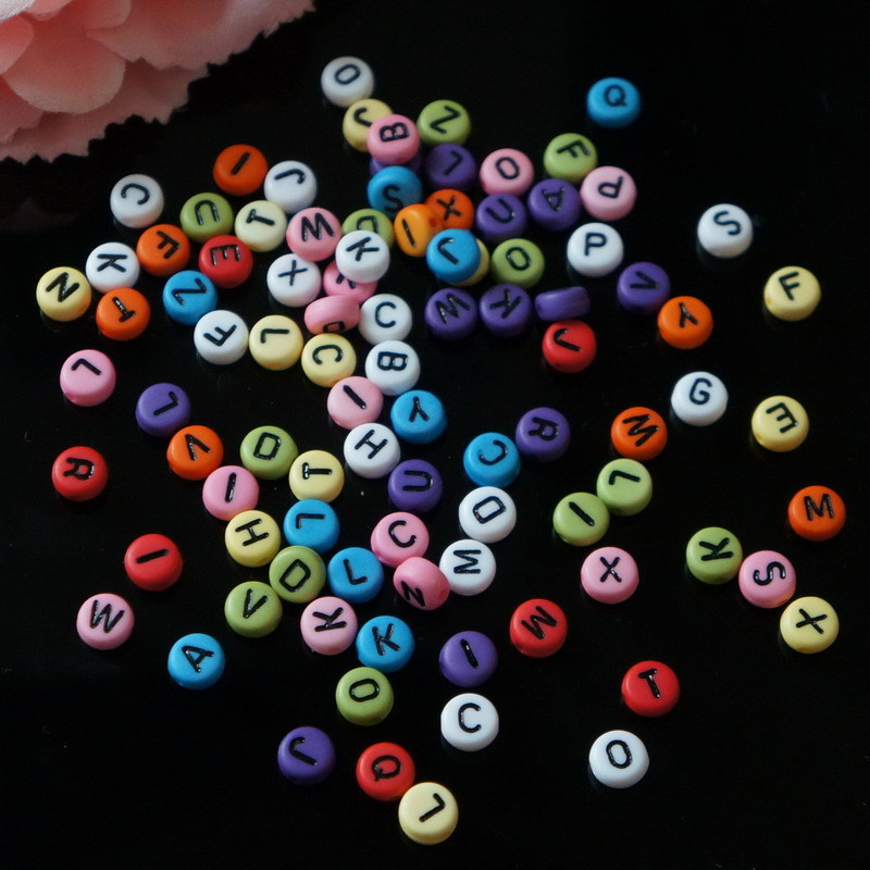 New children's educational English letter beaded jewelry material, letter beads, diy loose beads, acrylic beads accessories details Picture