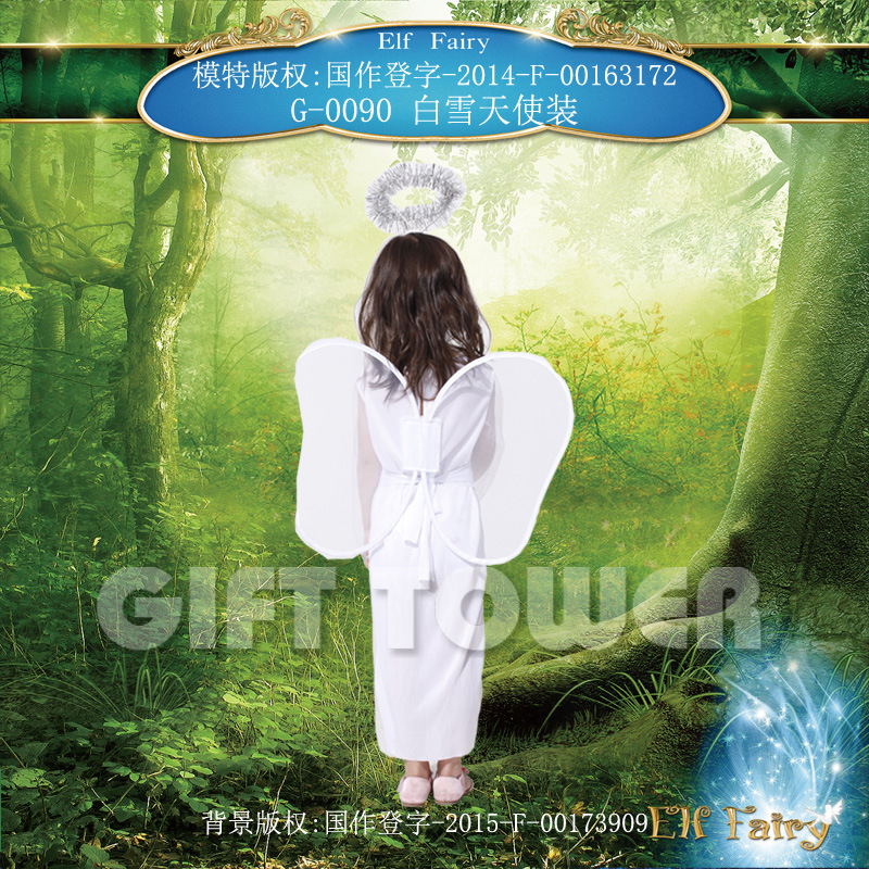 动物服饰/俄罗斯/女童礼服蓬蓬/短袖/角色扮演服装白底实物图