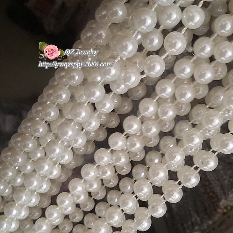 Wholesale of 10MM pearl plastic connected bead chains, wedding decoration beads, stage setting props bead curtains Specification image