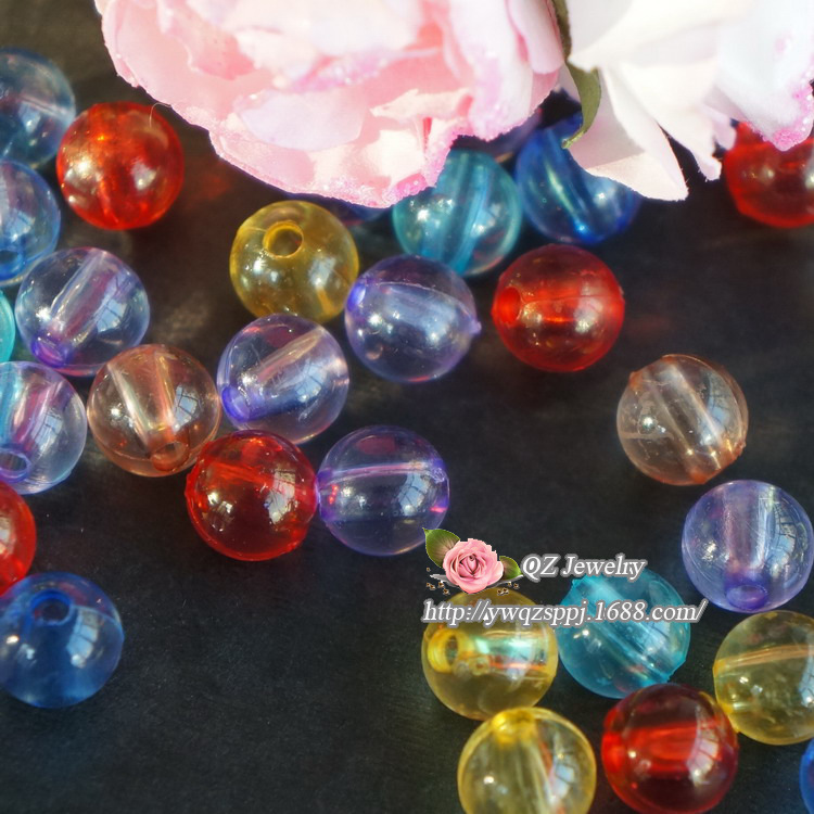 6mm透明亚克力圆珠 家居装饰门帘珠/帘串珠 透明光珠 手工材料细节图