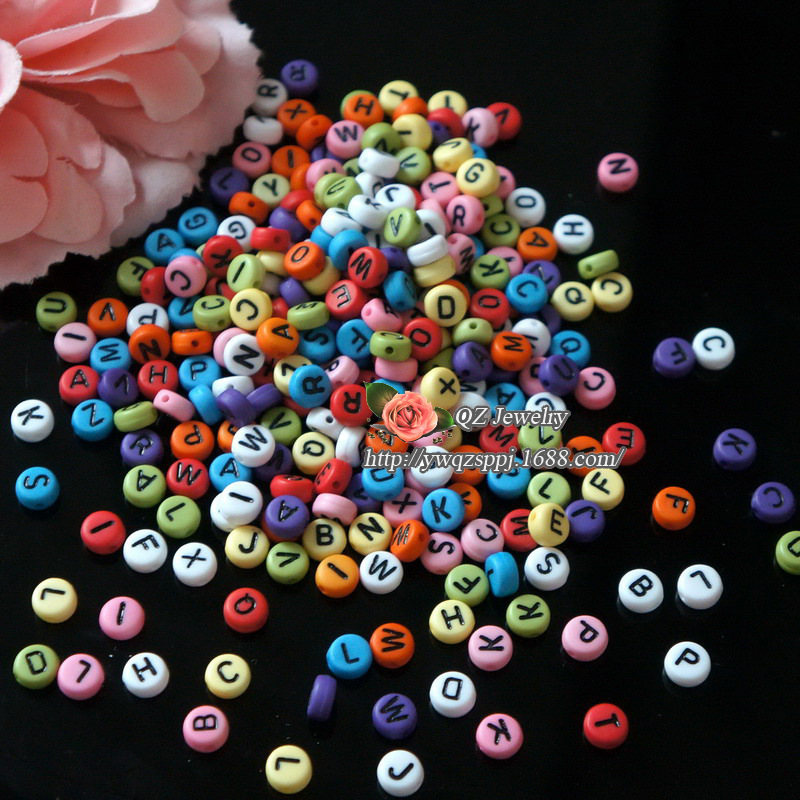 New children's educational English letter beaded jewelry material, letter beads, diy loose beads, acrylic beads accessories Specification image