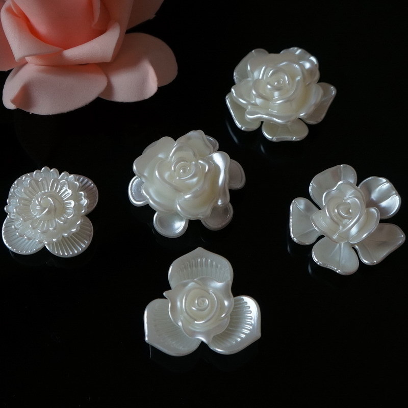 DIY手工发饰头饰组合配件 新娘仿珍珠花朵叶片饰品 异形花瓣多款产品图