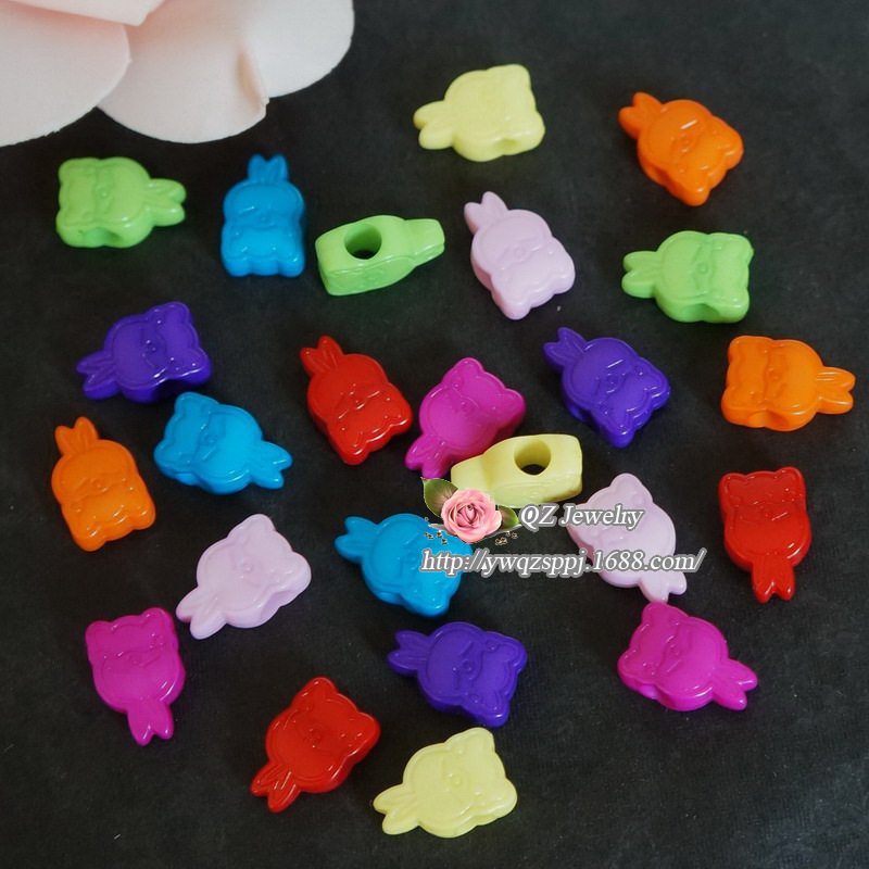 Handmade cartoon hair accessory accessories, acrylic large-hole beaded children's hair band accessories, DIY accessories, Yiwu supply