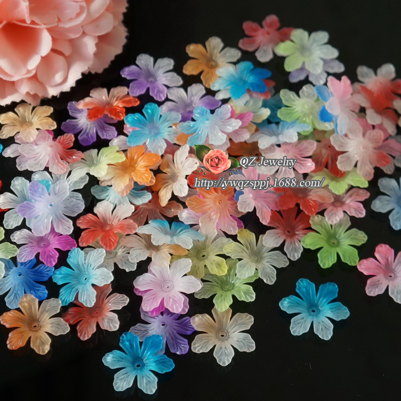 Bride's headwear accessories materials, DIY handmade accessories, resin semi-transparent matte flower ornaments, auxiliary materials, small accessories Specification image