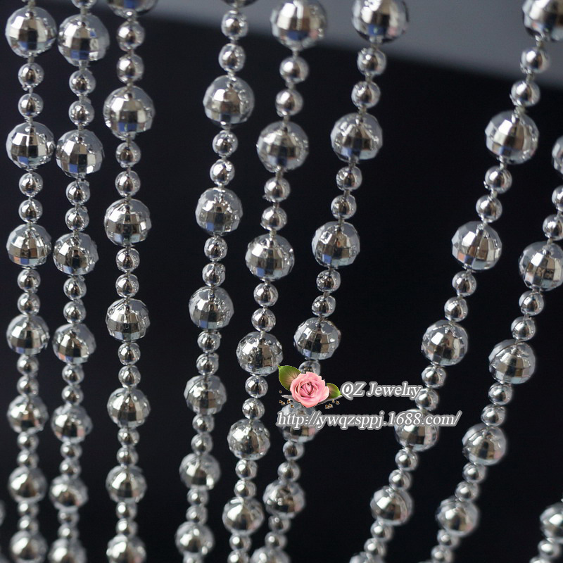 Wholesale Golden Earth electroplated bead chains, large and small interval connected bead chains, wedding background decoration arch bead curtains Item Picture