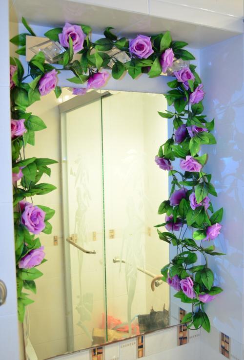 9-head artificial flower, artificial rose, Korean rose artificial flower, decorative vine, wedding decoration artificial rose, vine artificial flower Specification image