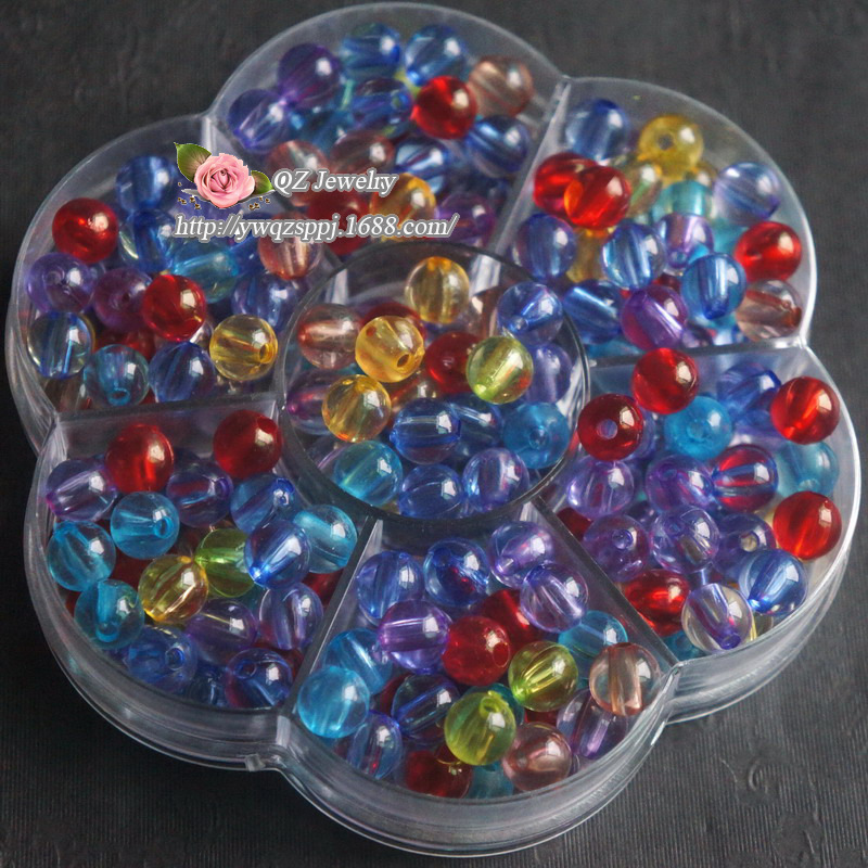 4mm transparent acrylic round beads for home decoration door curtain beads/curtain string beads DIY hand-woven string beads wholesale Specification image