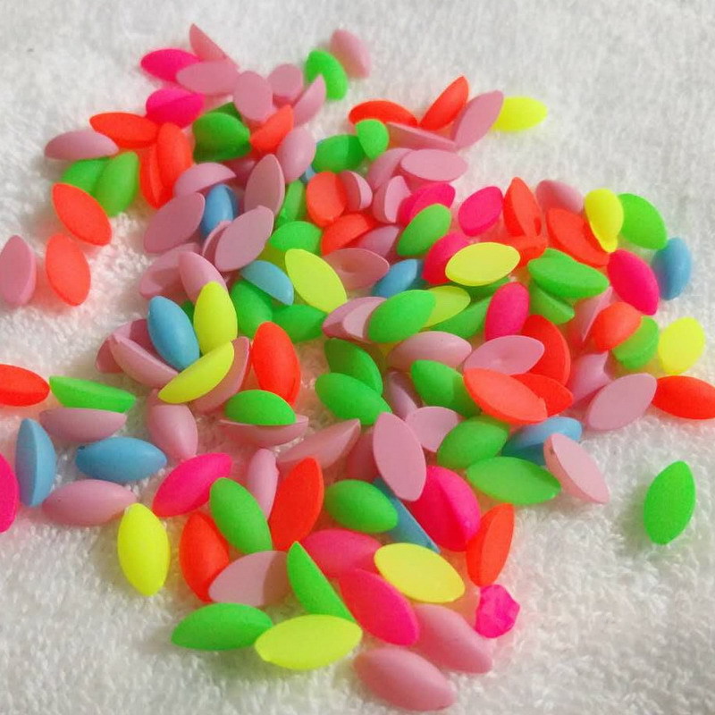 Fluorescent acrylic beads, fluorescent flat-bottomed patch shoe and hat decorative accessories, marquise shaped accessories
