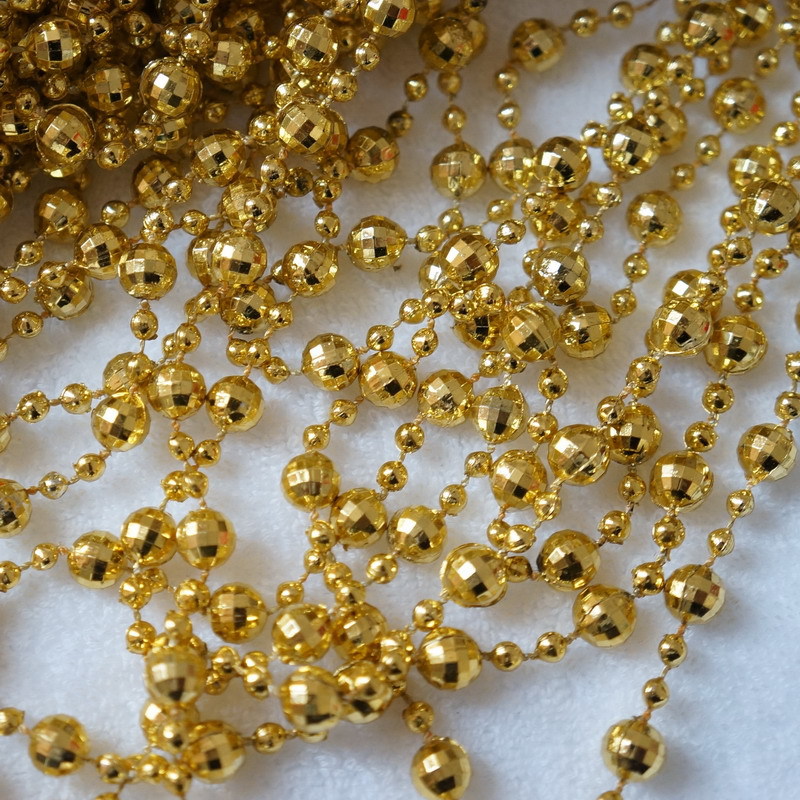 Wholesale Golden Earth electroplated bead chains, large and small interval connected bead chains, wedding background decoration arch bead curtains