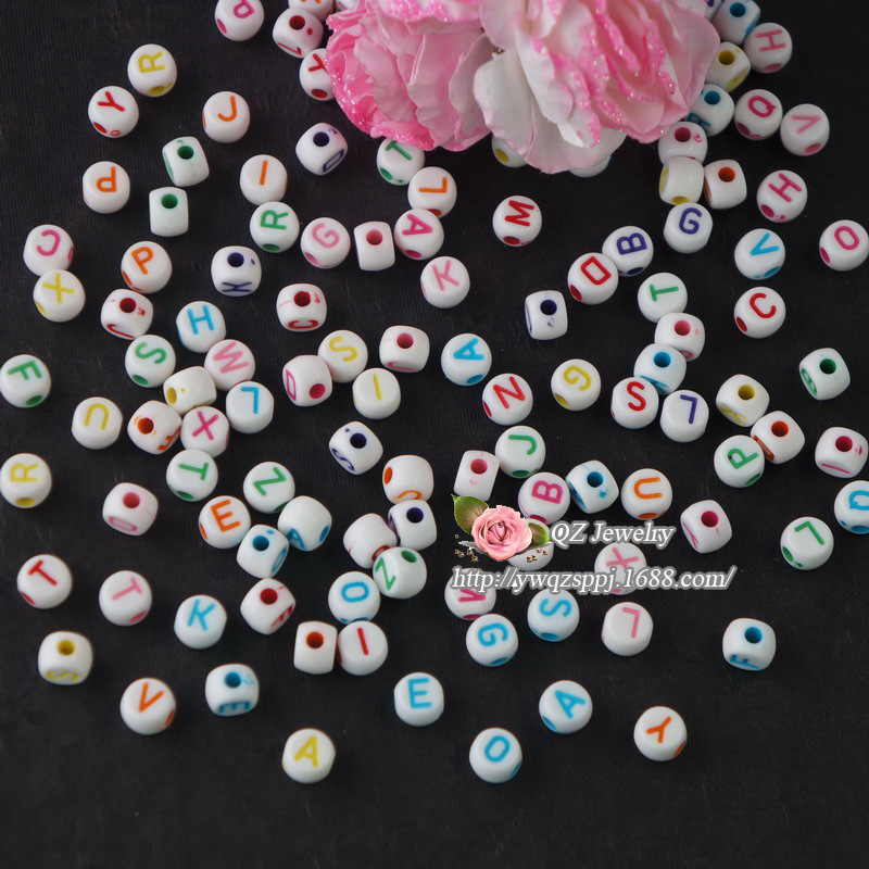 Children's diy bead stringing, handcrafted bead threading, acrylic educational English letter bead bracelet, bead stringing, loose beads Specification image
