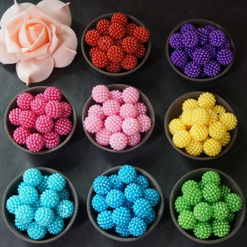 Wedding bride's wedding accessories, flower balls, bayberry beads, detachable ABS starry sky imitation pearl color ball accessories manufacturer