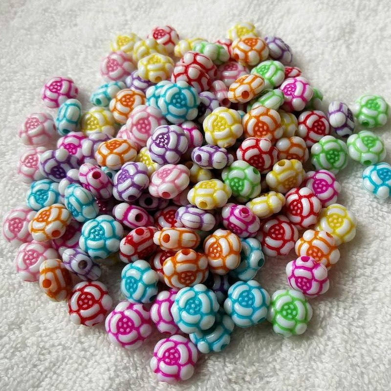Acrylic colored rose, double-sided flat rose, acrylic handcrafted beaded bracelet and necklace material Specification image
