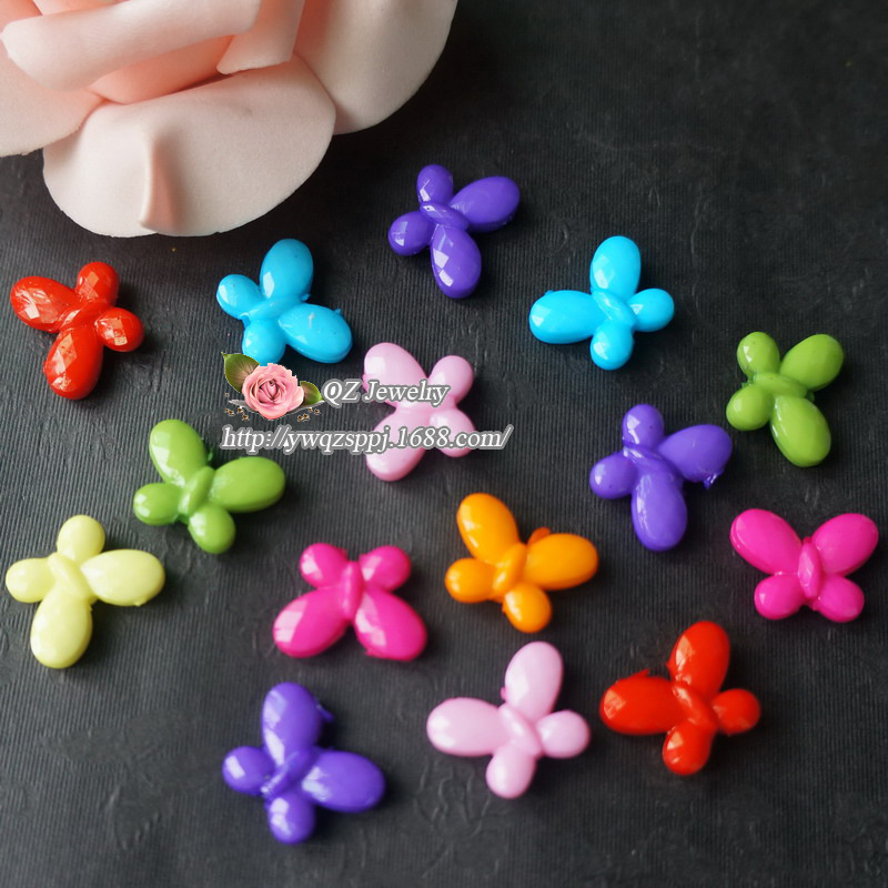 儿童手工串珠材料包 混色蝴蝶亚克力珠子 工艺品装饰 车挂饰品