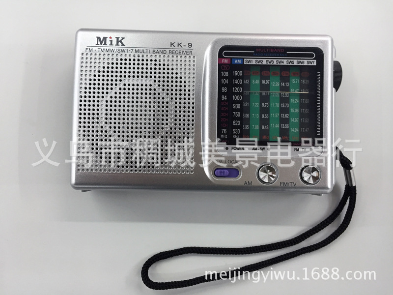 KK9 FM(TV)/MW/SW1-7/9波段收音机 迷你老人收音机 KK9收音机产品图