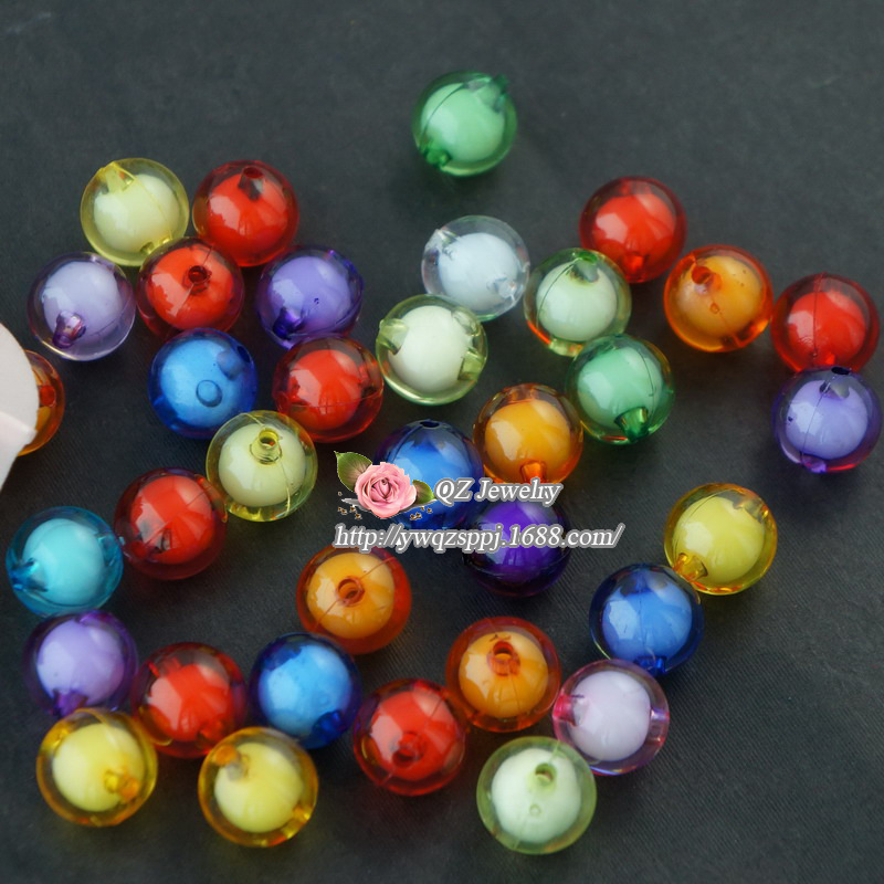 DIY educational beading toys for kindergartens, children's educational teaching AIDS, mixed-color large round beads, medium beads, acrylic beads Specification image