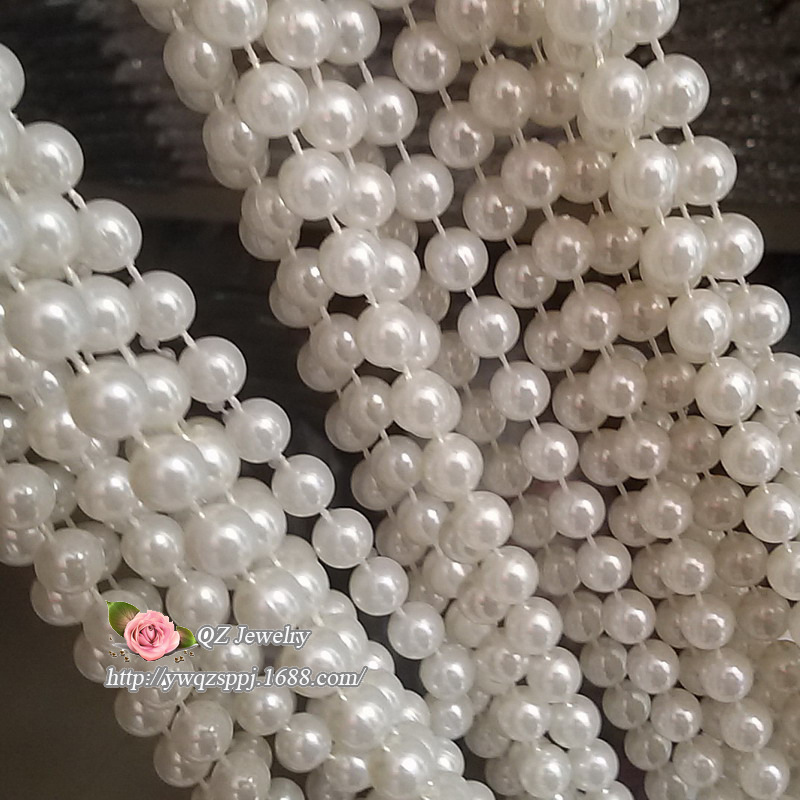 Wholesale of 10MM pearl plastic connected bead chains, wedding decoration beads, stage setting props bead curtains details Picture