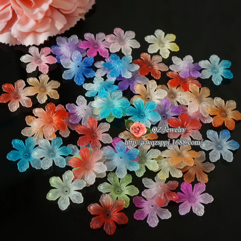 Bride's headwear accessories materials, DIY handmade accessories, resin semi-transparent matte flower ornaments, auxiliary materials, small accessories details Picture
