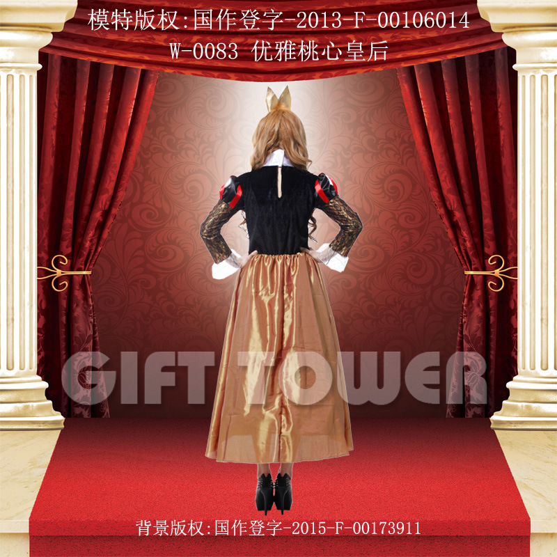 焕佑,万圣狂欢PARTY化妆舞会公主服装W-0083優雅桃心皇后情趣装白底实物图