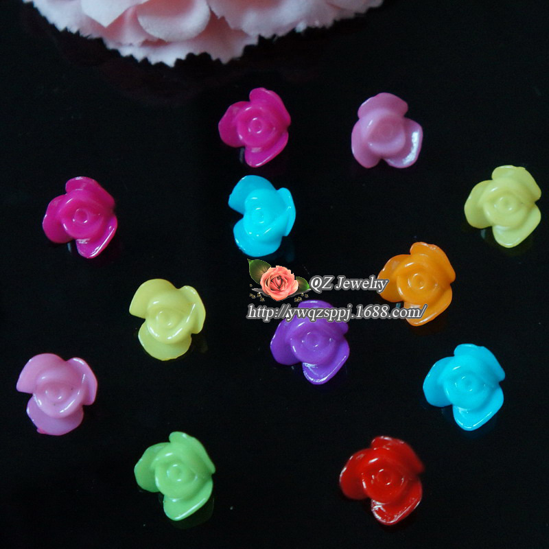 DIY children's jewelry accessories for acrylic mixed-color broad bean flower and colorful little bean sprout button decoration beads Specification image