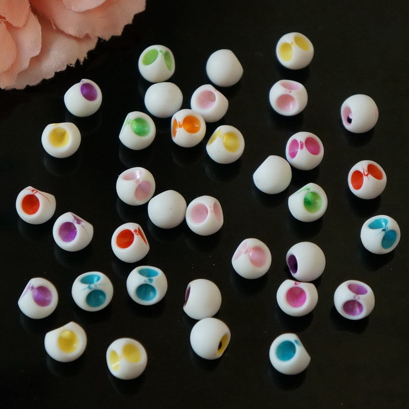 Children's diy handmade beaded stringing exercise eyesight acrylic hanging bell slanted hole beads children's educational beaded stringing