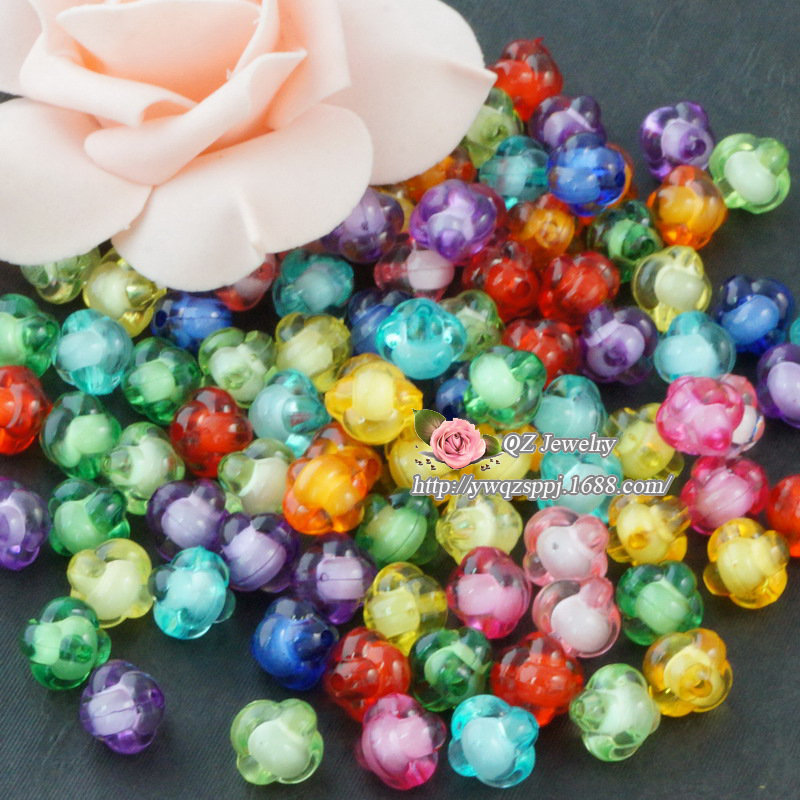 Factory direct sales of flying saucer beads, middle beads, Chinese knot woven lantern beads, DIY decorative accessories, inner colored beads details Picture