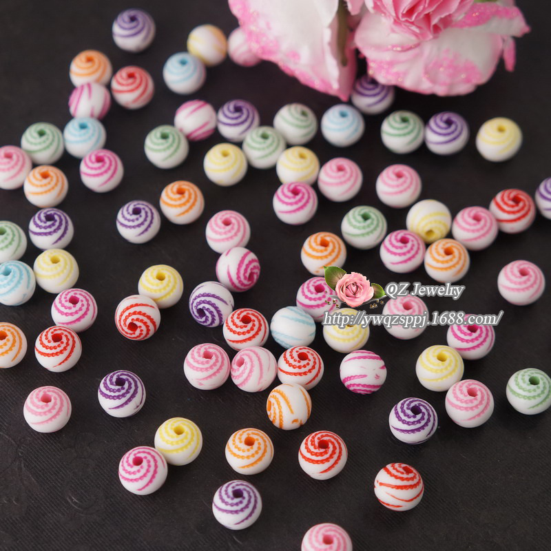 儿童饰品手链串珠 多彩珠饰超级搭配 彩色螺旋珠 女童DIY材料包