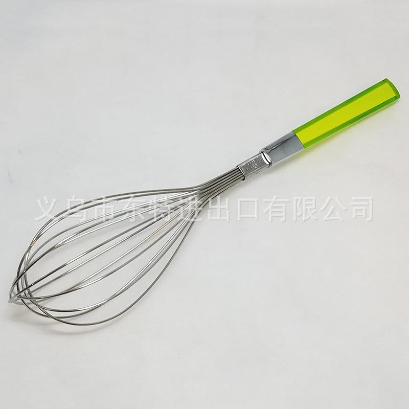 Factory direct sales of stainless steel non-magnetic egg beater, manual household baking tool, plastic handle