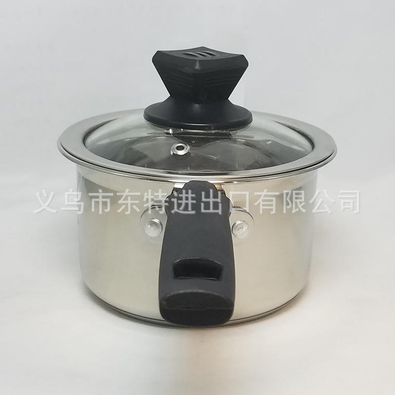 厂家直销不锈钢经典奶锅家用煮面条单柄锅宝宝辅食锅无磁复底奶锅细节图