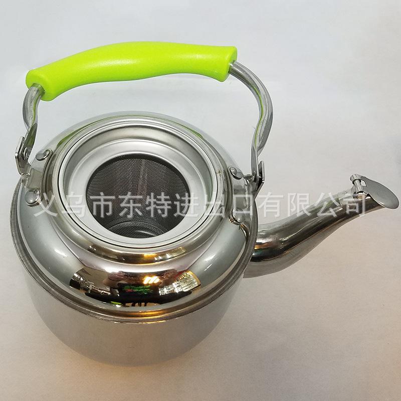 Factory direct sales of stainless steel water kettles, Korean-style sound kettles, green-handled sound kettles with spouts, thickened water kettles details Picture