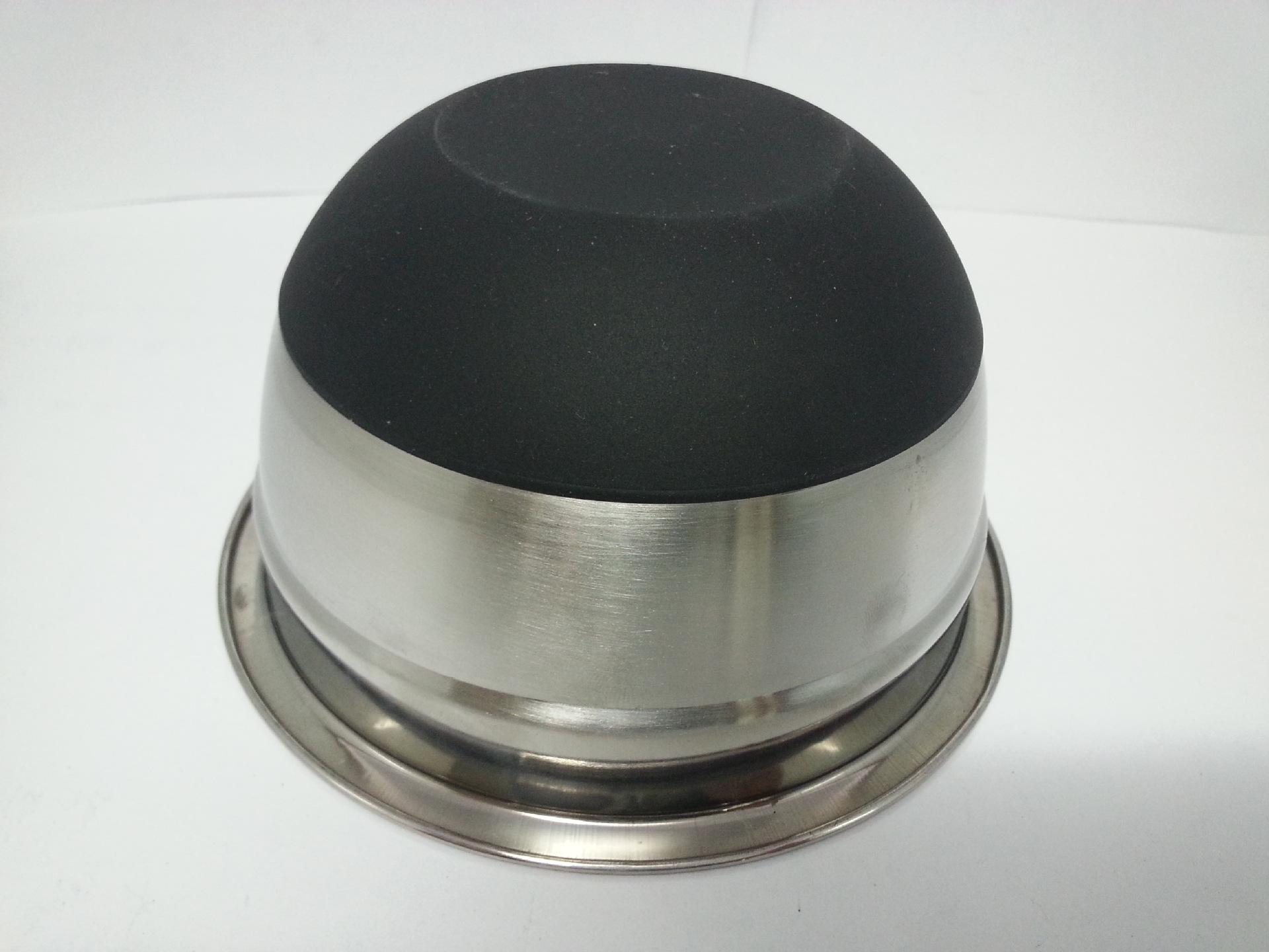Factory direct sales: Stainless steel salad basin, anti-slip silicone bottom, egg-beating basin with cover, colorful kneading basin, thickened and deepened basin Specification image