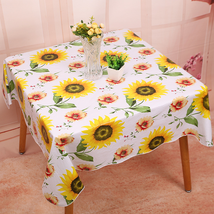 PVC waterproof no-wash wavy edge cotton table cloth pastoral style square round table cloth tea table mat manufacturers direct sales undefined