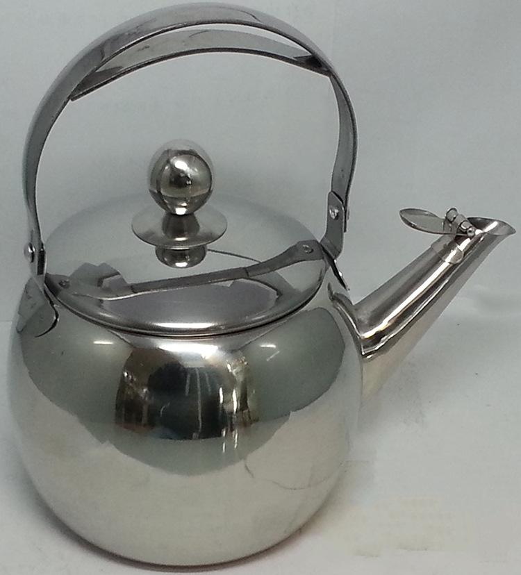 Factory direct sales of stainless steel water kettles for export, European-style round kettles, household multi-functional water kettles, steel handle water kettles wholesale Specification image