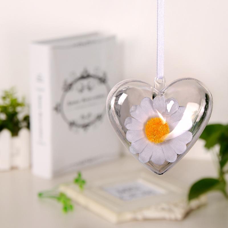 A large quantity of heart-shaped transparent Christmas balls, PS plastic balls, scene decoration, macaron plastic balls, high-quality plastic balls in stock Specification image