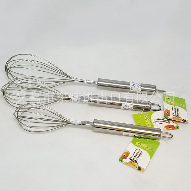 Factory direct sales of stainless steel egg beaters, steel-handled household baking supplies, manual egg beaters Application Scenario