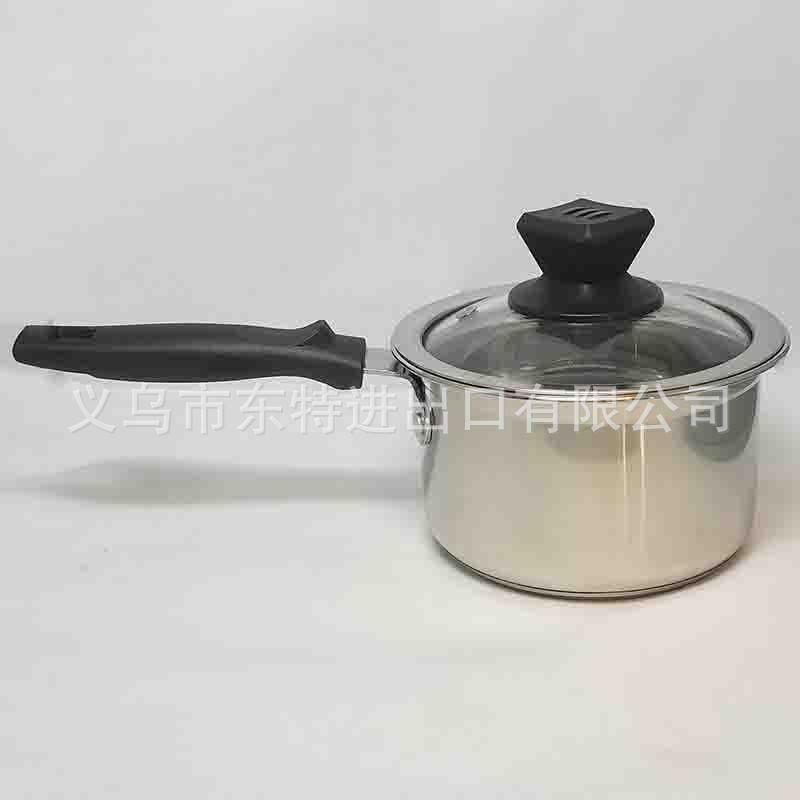 厂家直销不锈钢经典奶锅家用煮面条单柄锅宝宝辅食锅无磁复底奶锅产品图