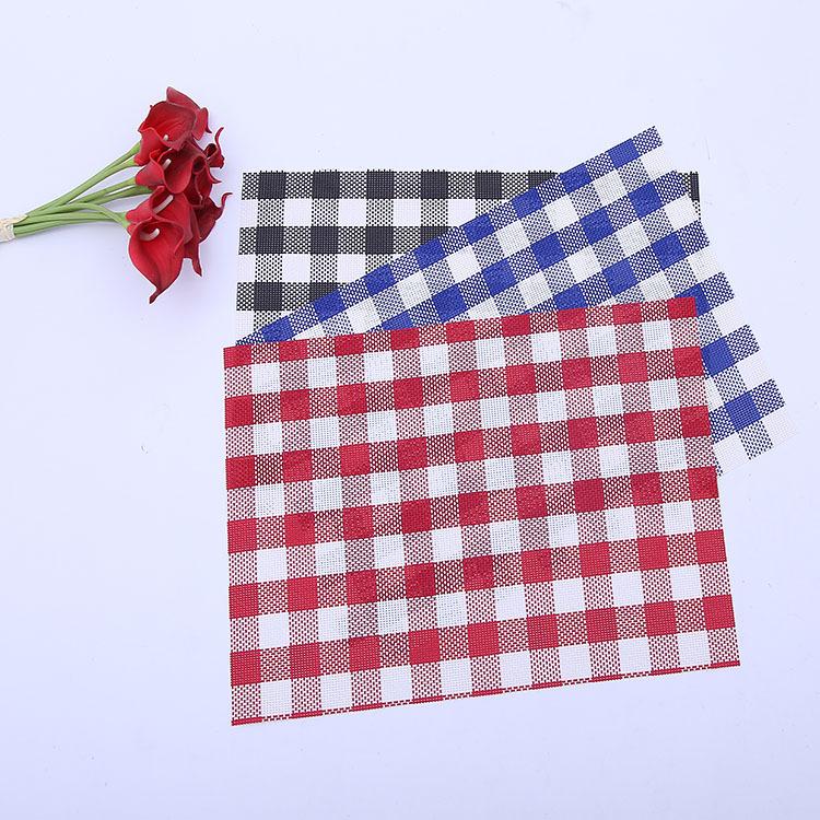 2020新款方格特斯林西餐垫PVC杯垫 酒店防水隔热环保餐桌垫21-22