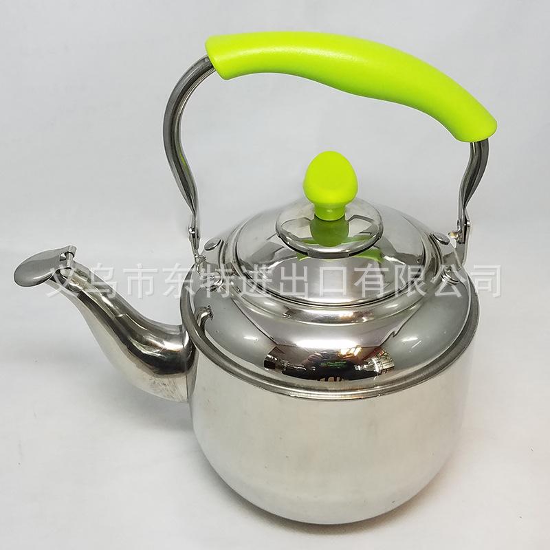 Factory direct sales of stainless steel water kettles, Korean-style sound kettles, green-handled sound kettles with spouts, thickened water kettles Application Scenario