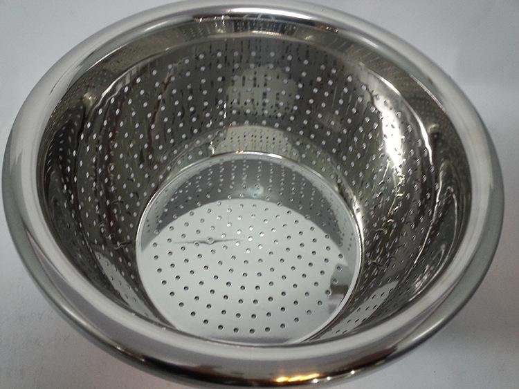 厂家直销不锈钢多用水果篮特厚大边果篮家用多用途密孔篮细节图