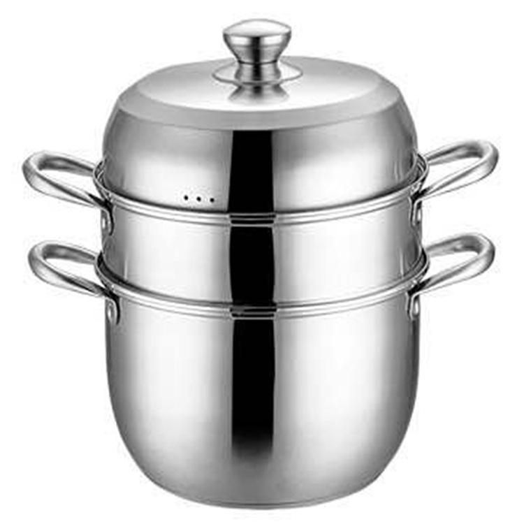 The manufacturer's stainless steel double-layer steamer with a double bottom is a high-end multi-functional gift steamer for household use