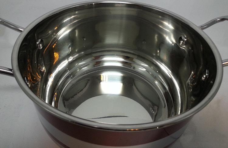 Factory direct sales of stainless steel color eight-piece set, all-steel lid pot, household soup pot, stewing pot, high-end gift pot Application Scenario