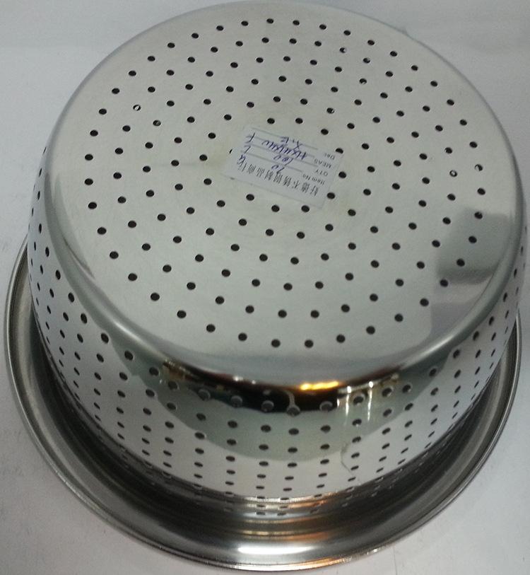 厂家直销不锈钢多用水果篮特厚大边果篮家用多用途密孔篮产品图