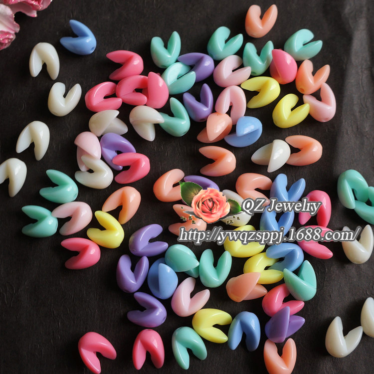 Factory direct sales of 12*14mm two-piece macaron-colored bead diy bracelet beading accessories details Picture