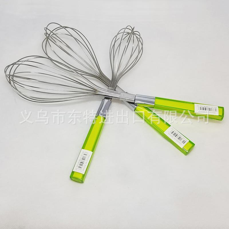 Factory direct sales of stainless steel non-magnetic egg beater, manual household baking tool, plastic handle Application Scenario