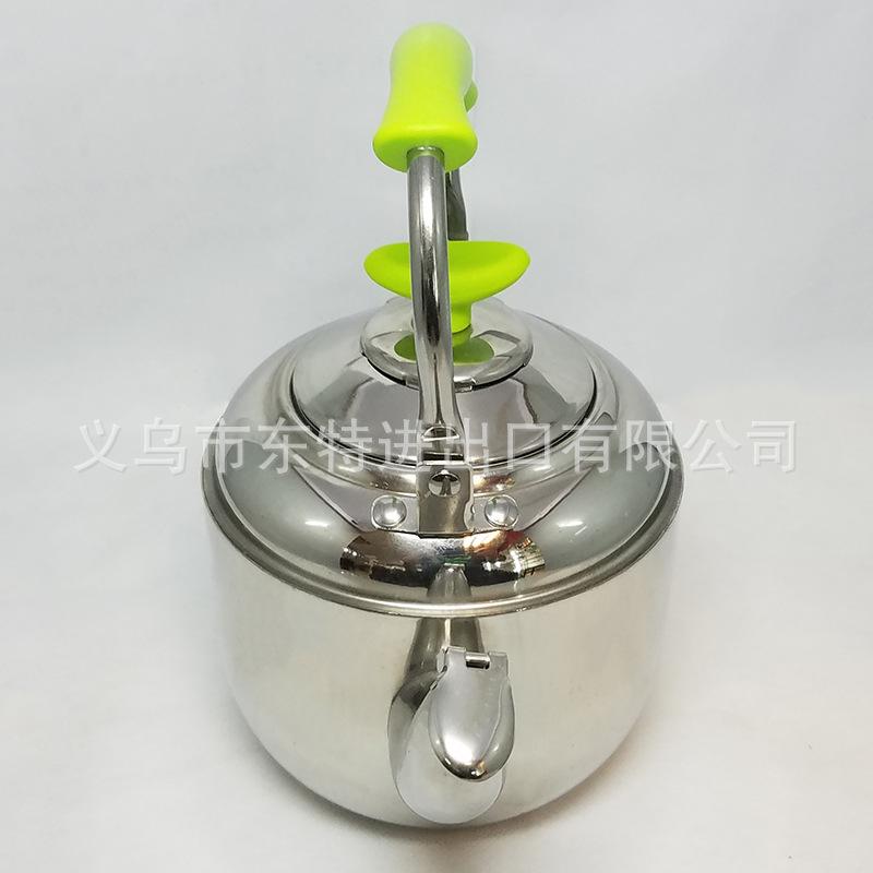 Factory direct sales of stainless steel water kettles, Korean-style sound kettles, green-handled sound kettles with spouts, thickened water kettles Specification image