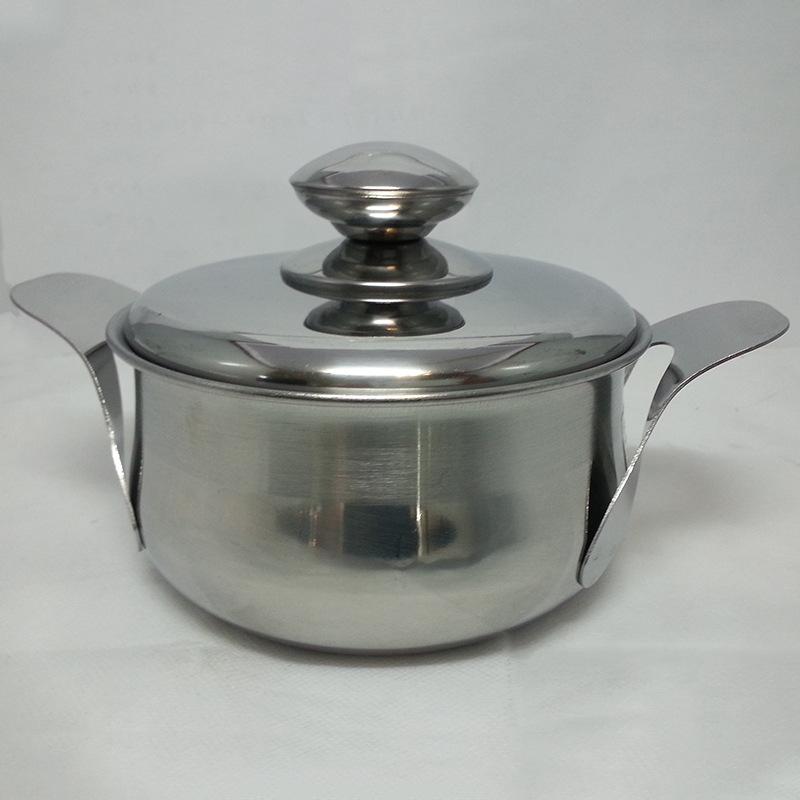 Factory direct sales of flat ear pot, four-piece set, stainless steel household multi-purpose soup pot, all-steel lid stewing pot details Picture