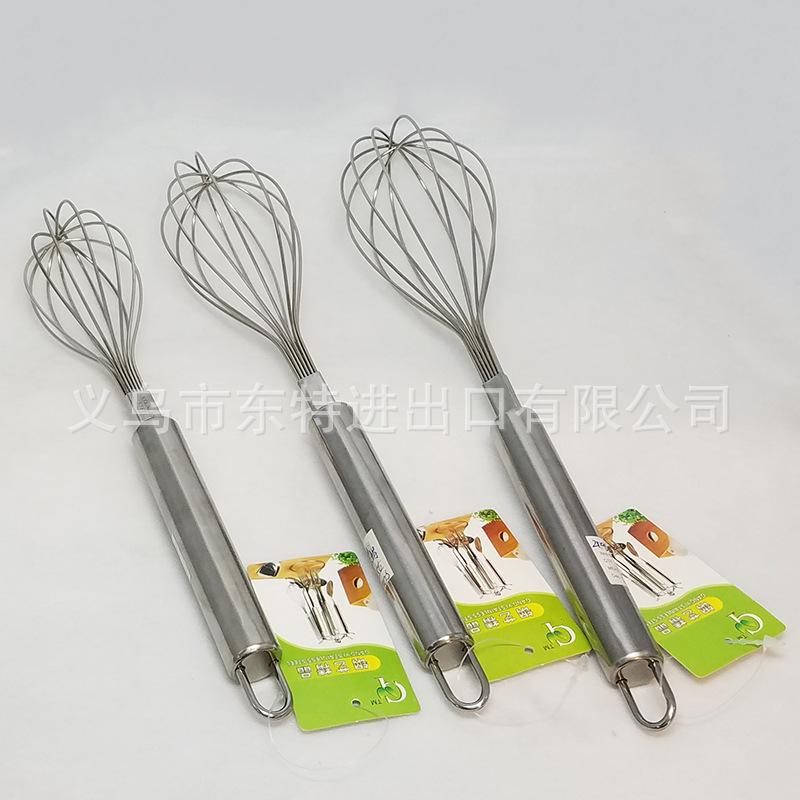 Factory direct sales of stainless steel egg beaters, steel-handled household baking supplies, manual egg beaters Item Picture